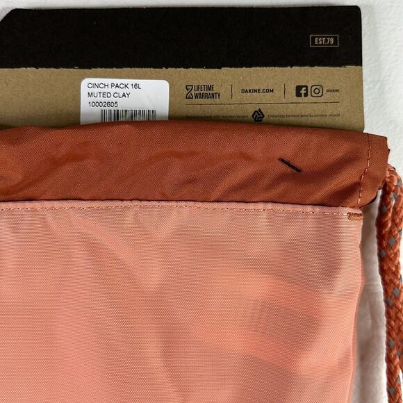 DAKINE Muted Clay Peach Burnt Orange 16L Cinch Pack Nylon Bag One Size - Picture 5 of 10